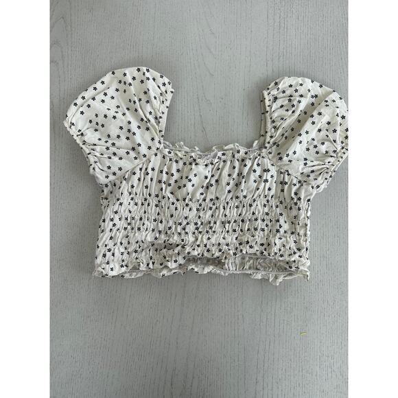 ZARA Milkmaid Puff Sleeve Crop Top Romantic Cottagecore Coquette Angelcore H - Picture 5 of 5